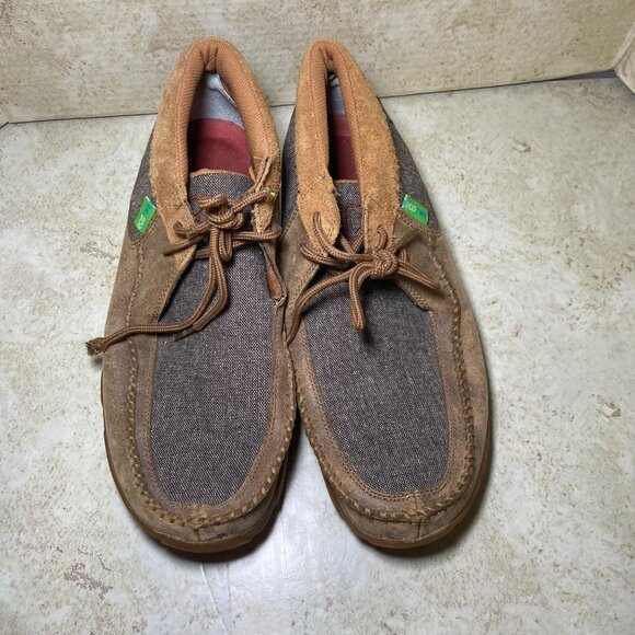 Twisted X Chukka Mens EcoTWX Casual Shoes Size 9.5M Brown/Gray Fabric & Leather - Picture 3 of 8
